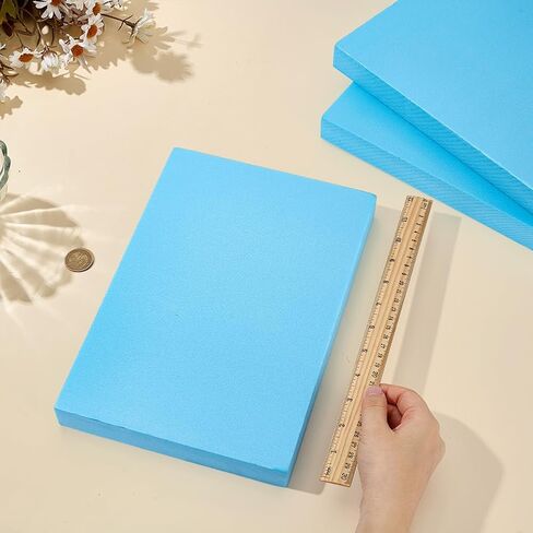 MAYJOYDIY 3 عبوات من ألواح الرغوة الزرقاء المستطيلة الفارغة مقاس 11.8 × 7.8 × 1.2 بوصة من البوليسترين ألواح إسفنجية حرفية مصغرة من إسفنج بناء المناظر الطبيعية من أجل مستلزمات فن النمذجة المنزلية in Kuwait