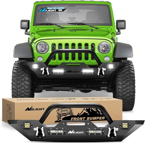 Nilight Rear Bumper & Spare Tire Rack & Hitch Receiver w/2 LED Lights Compatible for 2007-2018 Jeep Wrangler JK for 2007-2018 Jeep Wrangler JK & Unlimited in Saudi Arabia