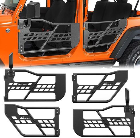 Nilight Rear Bumper & Spare Tire Rack & Hitch Receiver w/2 LED Lights Compatible for 2007-2018 Jeep Wrangler JK for 2007-2018 Jeep Wrangler JK & Unlimited in Saudi Arabia