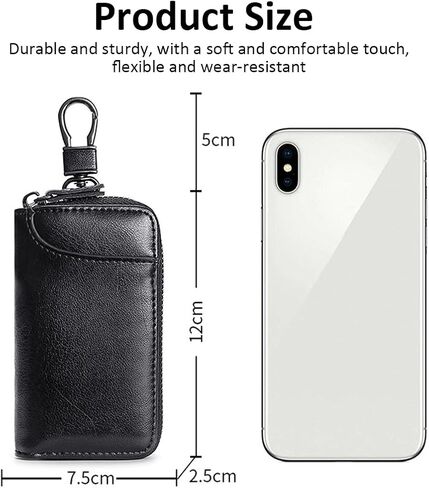 Leather Key Case, Key Case for Car Keys, Key Wallet, Key Holder, Key Bag, Key Chain, Small Wallet, Car Key Chain Bags for Men and Women in Saudi Arabia