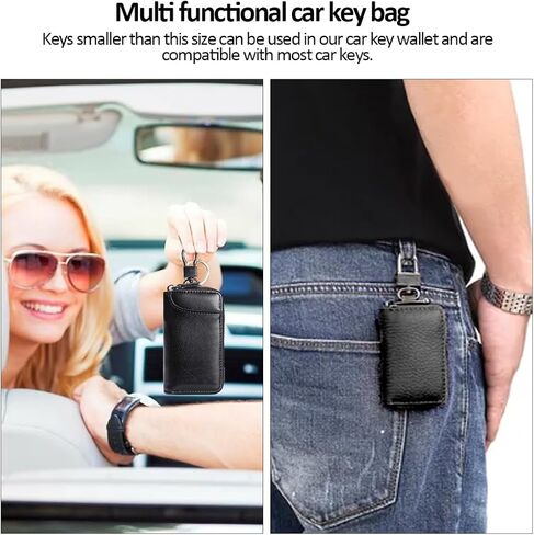 Leather Key Case, Key Case for Car Keys, Key Wallet, Key Holder, Key Bag, Key Chain, Small Wallet, Car Key Chain Bags for Men and Women in Saudi Arabia