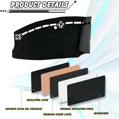 Non-Slip Dash Cover Dashboard Cover Mat Custom Fit Center Console Cover Sunshield Protector Pad Compatible with Dodge Charger 2011 2012 2013-2021 2022 2023 Accessories Pad (Black Trim) in Saudi Arabia