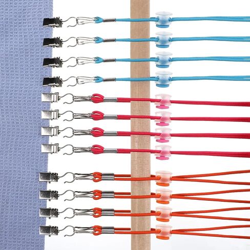 24PCS Cross Stitch Side Clips, Cross-Stitch Fabric Holders, Embroidery Clamps, Adjustable Fastening Clip for Scroll Rod Canvas Polyester and Iron, Blue, Orange, Rose Red in Saudi Arabia