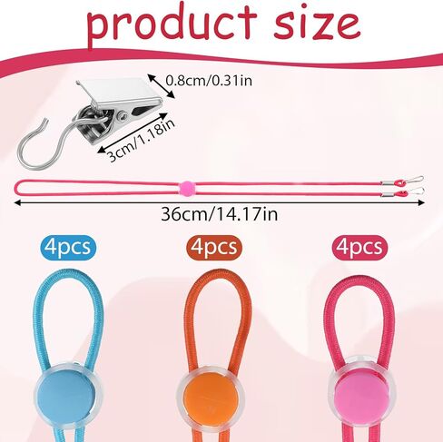 24PCS Cross Stitch Side Clips, Cross-Stitch Fabric Holders, Embroidery Clamps, Adjustable Fastening Clip for Scroll Rod Canvas Polyester and Iron, Blue, Orange, Rose Red in Saudi Arabia