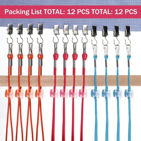 24PCS Cross Stitch Side Clips, Cross-Stitch Fabric Holders, Embroidery Clamps, Adjustable Fastening Clip for Scroll Rod Canvas Polyester and Iron, Blue, Orange, Rose Red in Saudi Arabia
