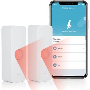 eMylo WiFi Motion Sensor,Smart Motion Detector,Security System Indoor Motion Sensor Alarm for Home,Smart Life App Compatible Devices,Compatible with Alexa and Google Assistant(2 Packs)