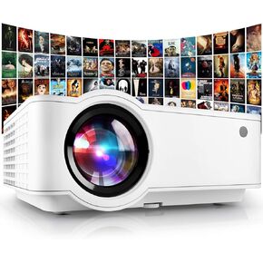 PONER SAUND Projector,2024 Upgraded Mini Projector 1080P Support Home Theater Video Projector,Compatible with USB VGA AV SD HDMI Smartphone PC Laptop PS3 PS4