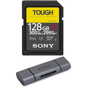 Sony 128GB UHS-II Tough G-Series SD Card and 2-in-1 Aluminum Dual Slot SD Card Reader Bundle (2 Items) in Kuwait