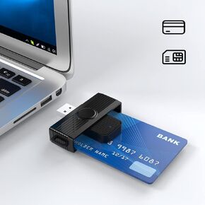 CAC Reader, DOD Military USB Common Access CAC Card Reader, Smart Card Reader Compatible with Windows, Mac OS and Linux