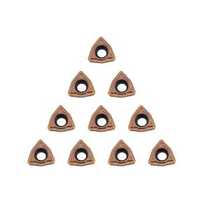 YUFUTOL Carbide Turning Inserts WCMT050304 WCMT2.52 TiN Coated Carbide Inserts for Lathe Turning Tool CNC Lathe Turning Tool Holder Indexable Inserts for Steel Metal Machining, 10 Pieces