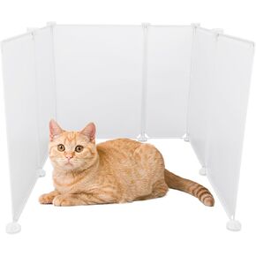 FHTONGE Cat Litter Box Enclosure Splash Guard, Extra Large Cat Litter Box Pee Shields for Low Sided Litter Box Wall Protector, Spill Proof Cat Litter Box Privacy Screen for Open Top Litter Pan