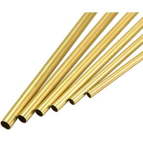 TA-VIGOR 6pcs Brass Tube,1mm 1.5mm 2mm 2.5mm 3mm 3.5mm OD x 0.2mm Wall Thickness 300mm Length Straight Brass Tubing Seamless Round Brass Tube for Crafts