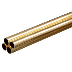 K & S 1151 Round Brass Tube, 5/16" OD x 0.014" Wall x 36" Long, 4 Pieces, Made in The USA