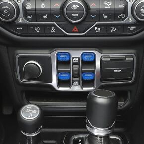 Jimen Compatible with Jeep Wrangler JL JLU 2018-2024 and Jeep Gladiator JT 2020-2024, 4PCS Center Console Window Button Switch Cover Interior Trim Accessories (Red)