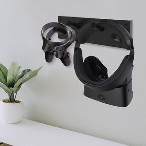 Hook for VR Headset Touch Controllers, Floating Shelf Compatible for Oculus Quest 2, VR Touch Controller Rack, VR Headset Holder for Vertical Reality Device RiftS Vive Playstation Hanger Black