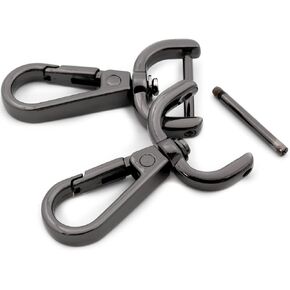 Detachable Swivel Hooks Snap Hook, 4 PCS for purses Push Gate Lobster Clasps Fashion Clips Purse Making (Gunmetal,1")