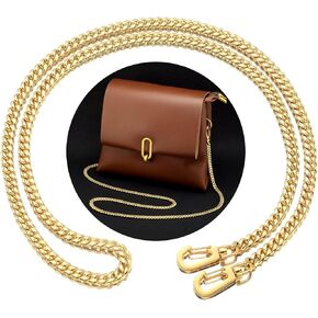 18K Gold Stainless Steel 8mm DIY Belt for Purse Shoulder Crossbody Hand Bag Accessories Replacement with Solid Buckles