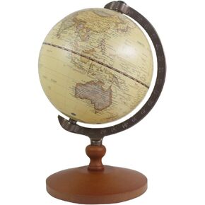 5 inch Tiny Black Vintage World Globe Antique Decorative Desktop Globe Rotating Earth Geography Globe Metal Base Educational Side Table Globe