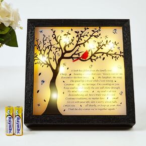 WOODEXPE Sympathy Gift LED Memorial Shadow Box 8"x8" Memorial Gifts for Loss of Loved One - A Limb Has Fallen from The Family Tree