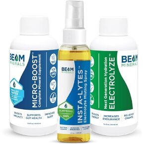Beam Minerals Travel Pack | Electrolyte & Micronutrient Support On-The-Go | Micro-Boost 2 oz, Electrolyze 2 oz & Insta-Lytes 2 oz