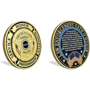 U.S. Thin Blue Line Police Prayer Challenge Coin Law Enforcement Military Coin