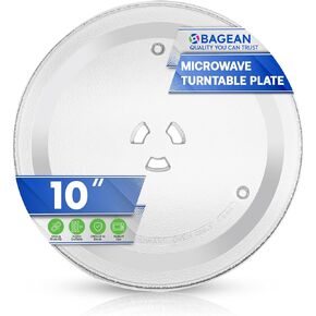 Microwave Plate Replacement 10 inch Fits WB49X10065 GE Microwave Turntable Plate - Exact Replacement Microwave Glass Plate Rotating Tray - Oven Dish For Better Reheating and Cooking