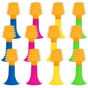 ArtCreativity Mini Trumpet Party Noise Makers - Set of 12 Party Horns - Party Blowers for Kids in Assorted Bright Colors - Blow Horn Noise Maker for Parties, Pep Rallies, and Sporting Events