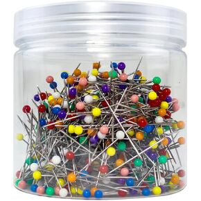 دبابيس خياطة اللحف الطويلة، 500 قطعة، دبابيس خياطة 1.75 بوصة برؤوس ملونة، دبابيس مستقيمة برؤوس كبيرة، دبابيس خياطة للنسيج، دبابيس قماش، دبابيس مستقيمة للخياطة، دبابيس الخياطة in Kuwait