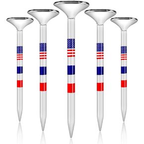 Premium Golf Tees, 3 1/4'' Unbreakable Transparent Acrylic Plastic Golf Tees, Reduces Friction & Side Spin, American USA Flag （50 Count）