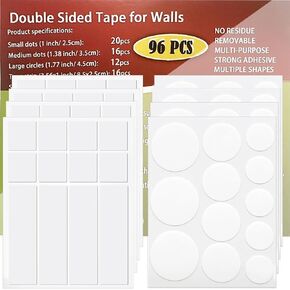 ANNIETFR Double Side Adhesive Dots, Clear Tape Stickers Strong Adhesive Mounting Tape Removable No Trace for Picture Hanging, Art Craft, Home Decoration, Party Supplies, Multipurpose