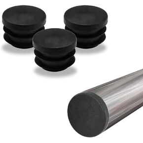 Biaungdo 12 Pcs 1 1/4 inch Round Plastic Hole Plug, Black Tubing End Cap Table Chair Legs Tubing Glide End Insert Plug Cap Cover(32mm)