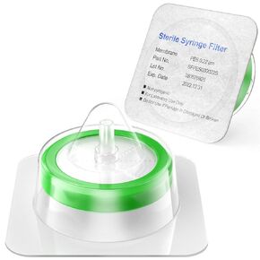 Sterile Syringe Filters, Sterile Individually Packed, PES Membrane 0.22um Pore Size, 33mm Membrane Diameter, Sterile Syringe Filter with Hydrophilic PES Membrane 100 Pcs by Biomed Scientific