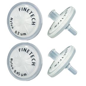 Nylon Syringe Filters 25mm Diameter 0.22μm Pore Size for Laboratory Filtration by Finetech (Pack of 100) Made in Taiwan (100, Nylon 25mm 0.22um)