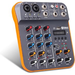 Audio Mixer D Debra Audio D4M Portable 4-Channel DJ Mixer Console, Sound Mixing Board with USB Bluetooth 48V Phantom Power, Audio Console for Live Wedding Party Recording Broadcast in Kuwait