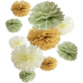 Pink,Blue Tissue Paper Pom Poms Flower Set-28PCS Ideal for Boy or Girl Gender Reveal Party Decorations (12",10",8",6)