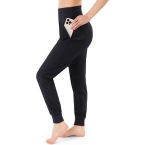 SATINA High Waisted Full Length Tummy Control Leggings, Ribbed Leggings, Joggers