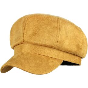 Meyaus Women Faux Suede Newsboy Cap Cabbie Paperboy Painter Visor Hat