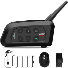 EJEAS V4C Plus Professional Referee Intercom, Bluetooth 5.1 Referee Communication System with FM Radio Function for Football and Handball Sports, Support 2 to 4 People Group Talking (1 Pack)