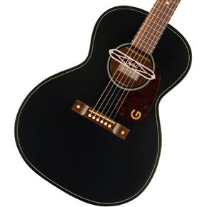 Gretsch Jim Dandy Deltoluxe Concert 6-String Right-Handed Acoustic Guitar with C-Shape Neck and Select Lightweight Laminate Tonewoods X-Braced Body (Black Top)
