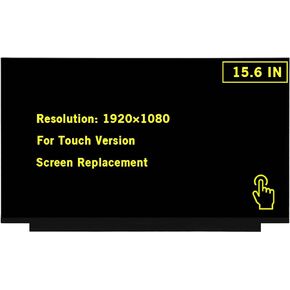 GBOLE 15.6" Screen Replacement for NV156FHM-T01 V8.0 FHD 1920x1080 40Pin OnCell Touch Screen LED LCD Display Panel
