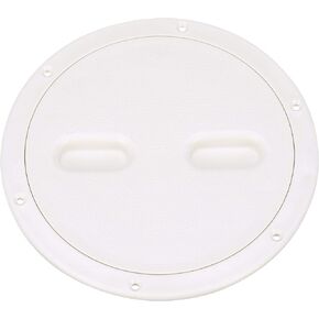 Seachoice Twist 'N' Lock Deck Plate, White Base and Lid, Up to 8-1/2 in. Diameter