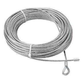 Sxkxm Wire Rope 100ft Stainless Steel Wire Compatible with TranzSporter 250 and 200 Pound Shingle Elevator Platform Hoist with Braided Eyelet End, Steel Cable Replacement Part