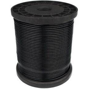 FOLUXING 100Ft كابل سلك حبل أسود، 1/16 بوصة مطلي إلى 3/32 بوصة، الفولاذ المقاوم للصدأ لسلسلة أضواء معلقة عدة، سلك دليل الضوء في الهواء الطلق، DIY الدرابزينات حبل الغسيل in Kuwait