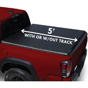 لير روليتوب | يناسب 2013-2022 Nissan Frontier مع سرير 5 أقدام مع أو بدون مسار | غطاء تونيو لسرير الشاحنة قابل للطي | 4R102 | ملف تعريف منخفض، قوي، سهل التثبيت لمدة 15 دقيقة in Kuwait