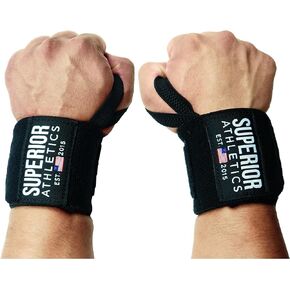 Superior Athletics Wrist Wraps - Gym Lifting Straps For Weightlifting, Weight Support Accessories For Men, Working Out Fitness Essentials, Workout Wrap Brace, Powerlifting Gear Mens Hand Protector