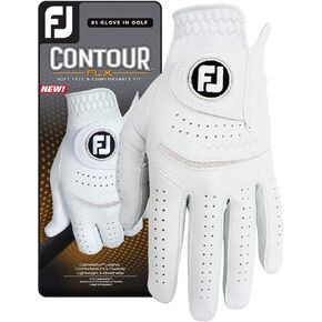 FootJoy Men's Contour FLX Golf Glove, Pearl, Medium/Large, Worn on Right Hand