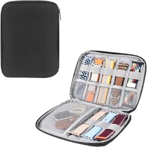 Watch Band Organizer, Watch Band Storage Case, Waterproof Smart Watch Band Organiser Case, Travel Organiser Bag for Watch Bands for Bands and Accessories,Watch Band Pin,Cable,Earphones (Purple)
