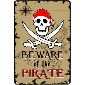 Pirate Theme Signs Decor Metal Sign Pirates Only All Others Will Walk The Plank Signs 12x8 Inches (Pirate01)