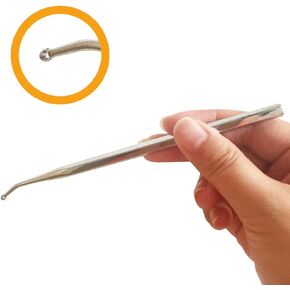 Angled Curved Ear and Body Point Probe Stimulator Acupressure Pocket Ear Chart and Pouch