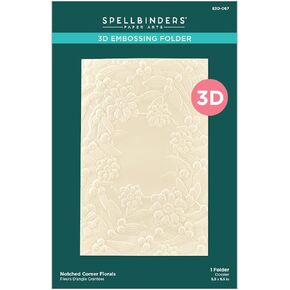 Spellbinders Notched Corner Florals Embossing Folder, Clear